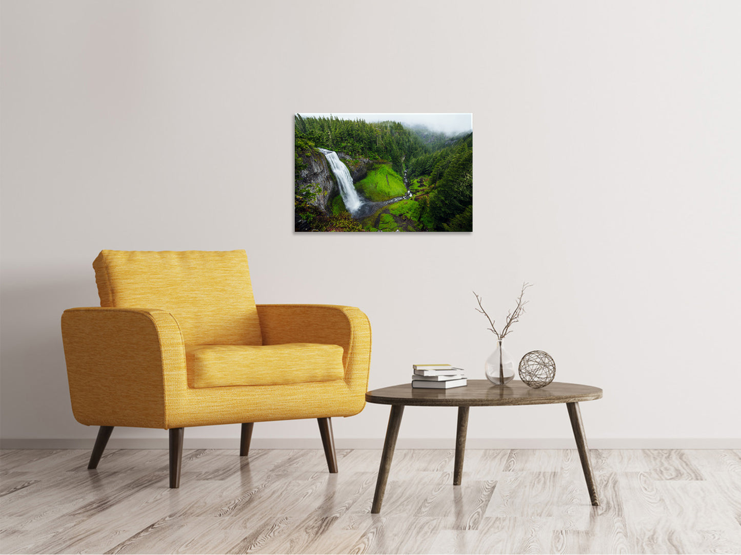 Leinwandbild Ausblick Wasserfall