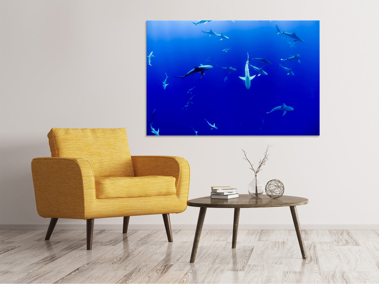 Leinwandbild Im Haifischbecken