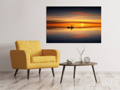 Leinwandbild Romantischer Sonnenuntergang auf dem Meer