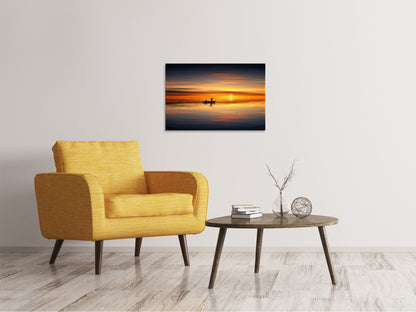 Leinwandbild Romantischer Sonnenuntergang auf dem Meer