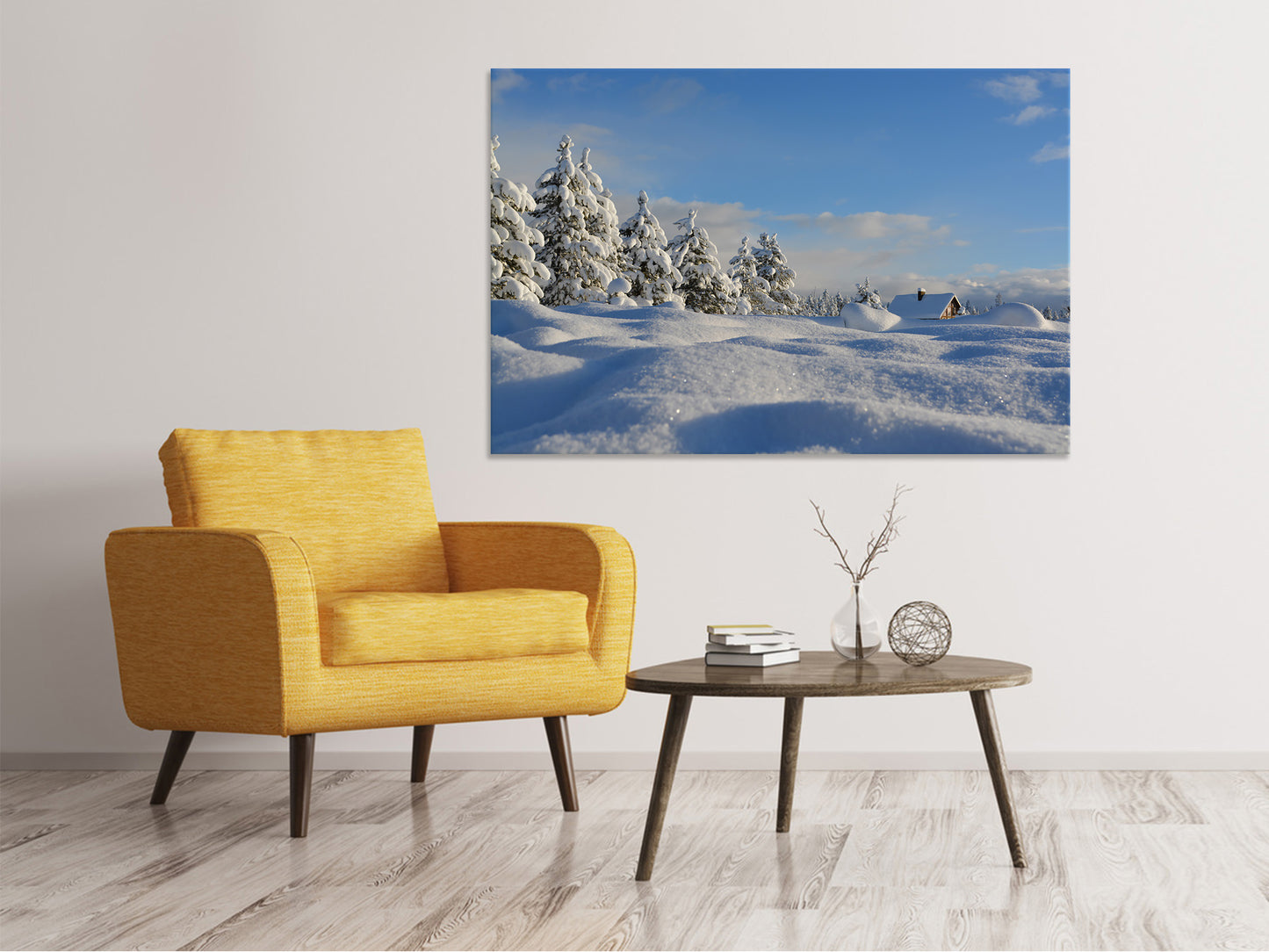 Leinwandbild Schöne Schnee Landschaft