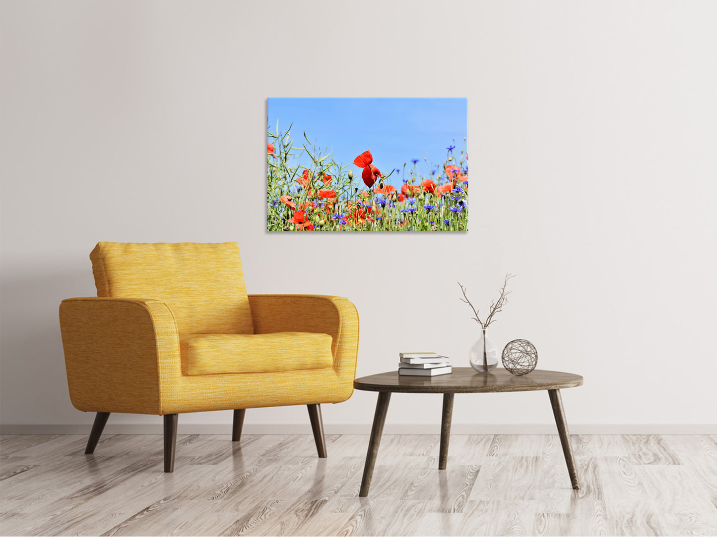 Leinwandbild Der Mohn in der Blumenwiese
