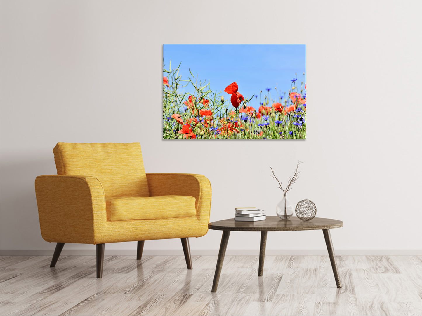 Leinwandbild Der Mohn in der Blumenwiese