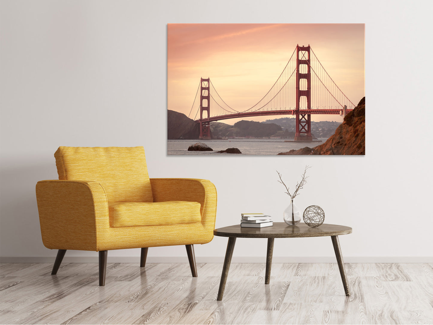 Leinwandbild Golden Gate Brücke im Abendlicht