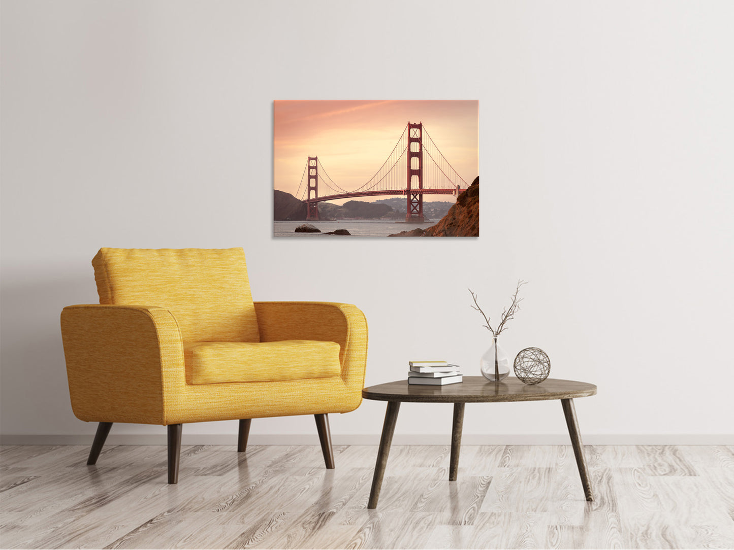 Leinwandbild Golden Gate Brücke im Abendlicht