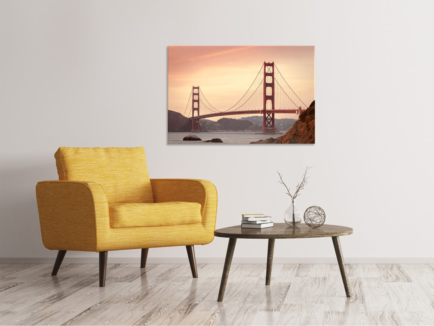 Leinwandbild Golden Gate Brücke im Abendlicht