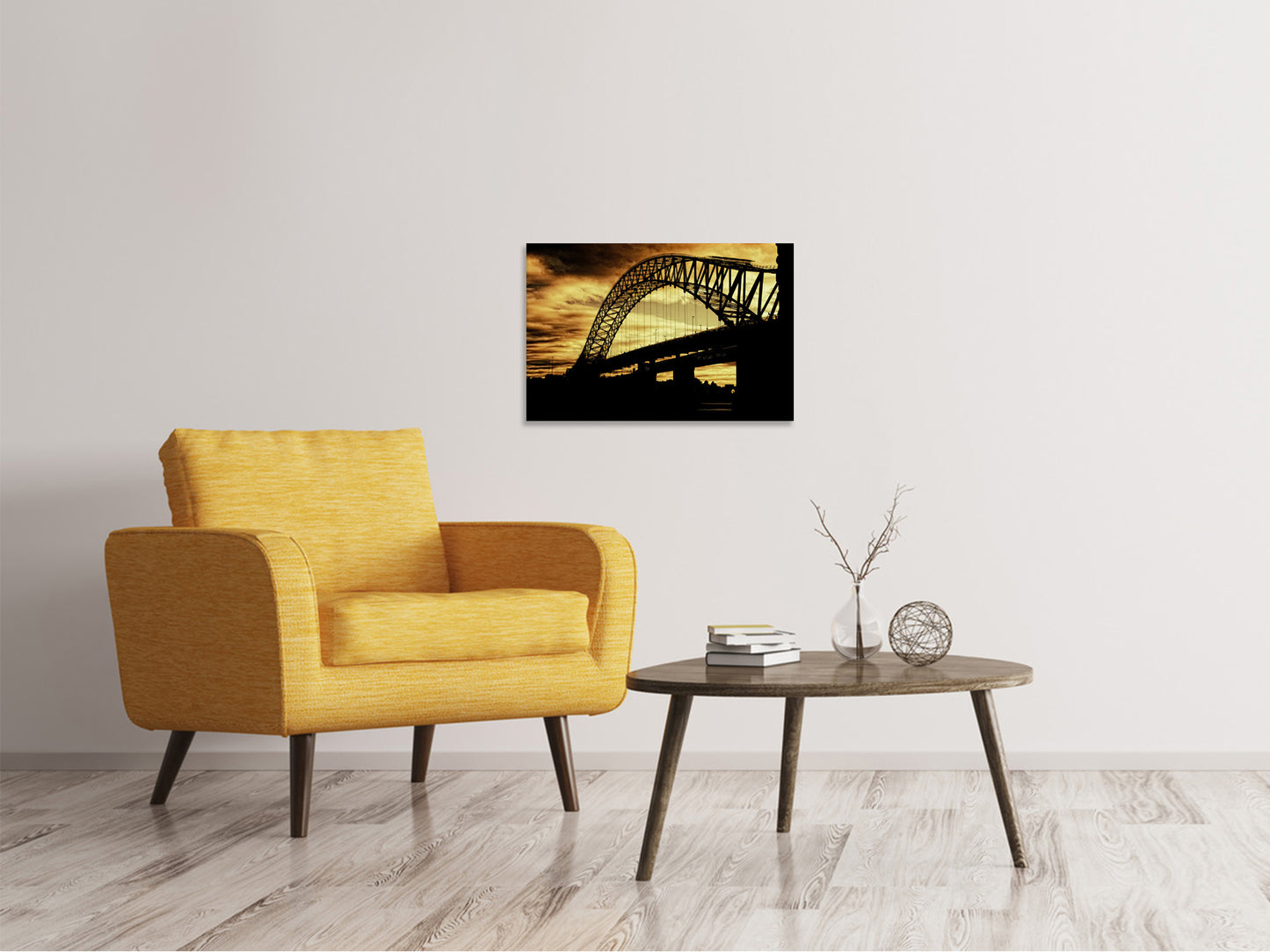 Leinwandbild Brücke im Abendlicht
