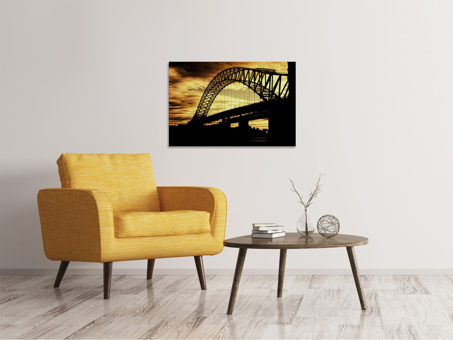 Leinwandbild Brücke im Abendlicht