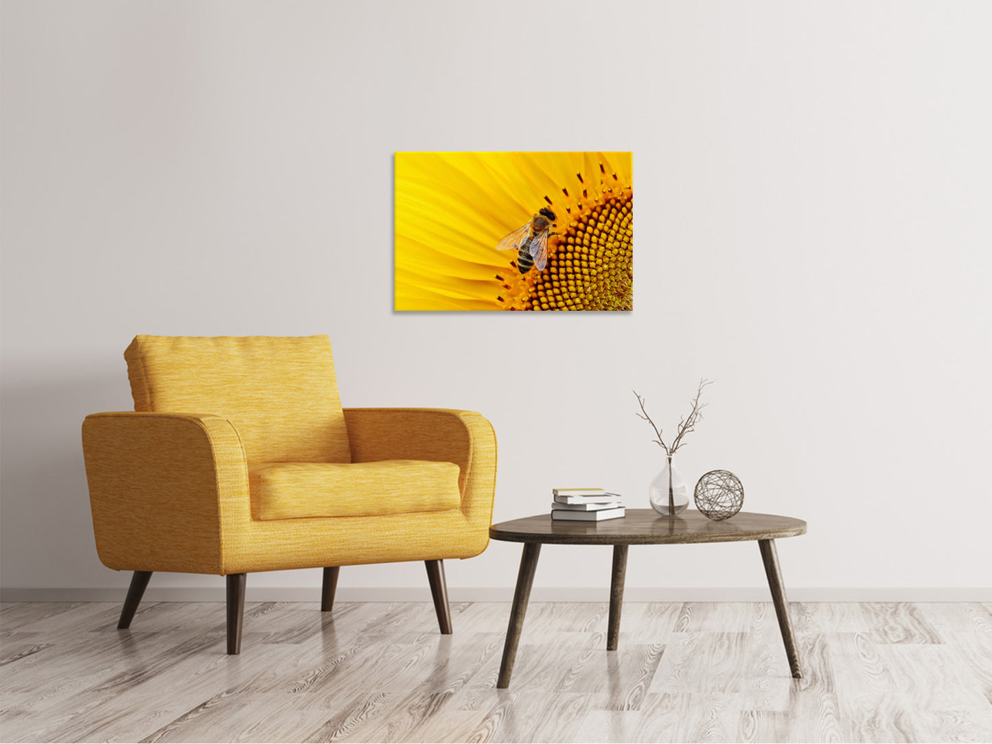 Leinwandbild Biene auf der Sonnenblume