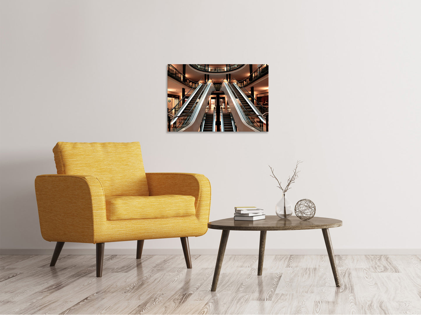 Leinwandbild Rolltreppe im Einkaufszentrum