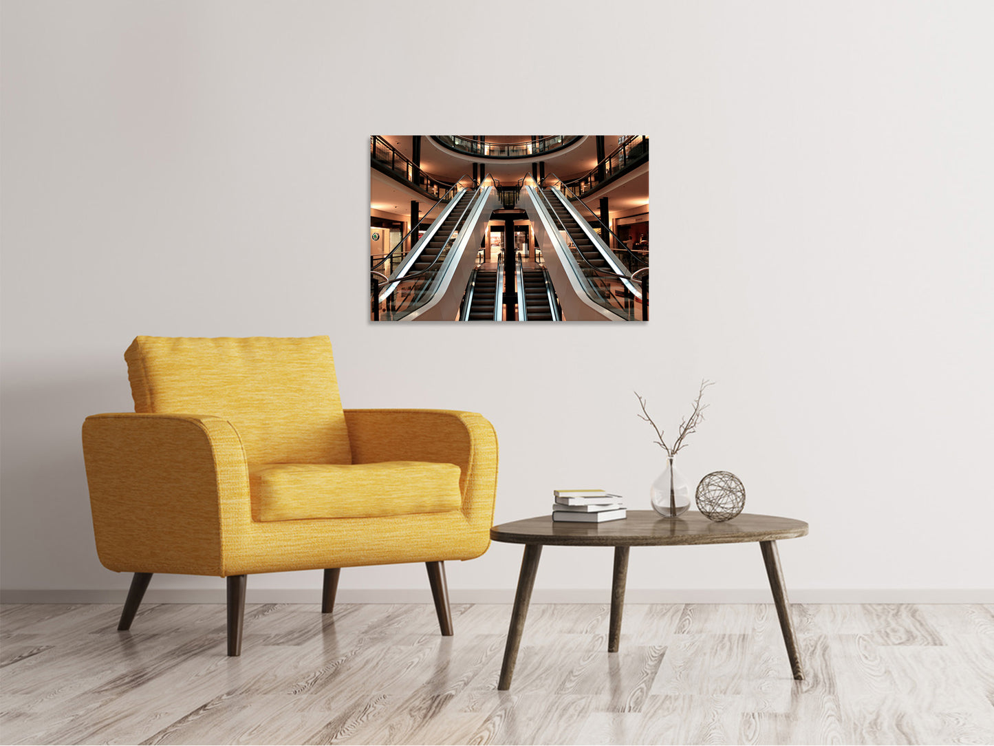 Leinwandbild Rolltreppe im Einkaufszentrum