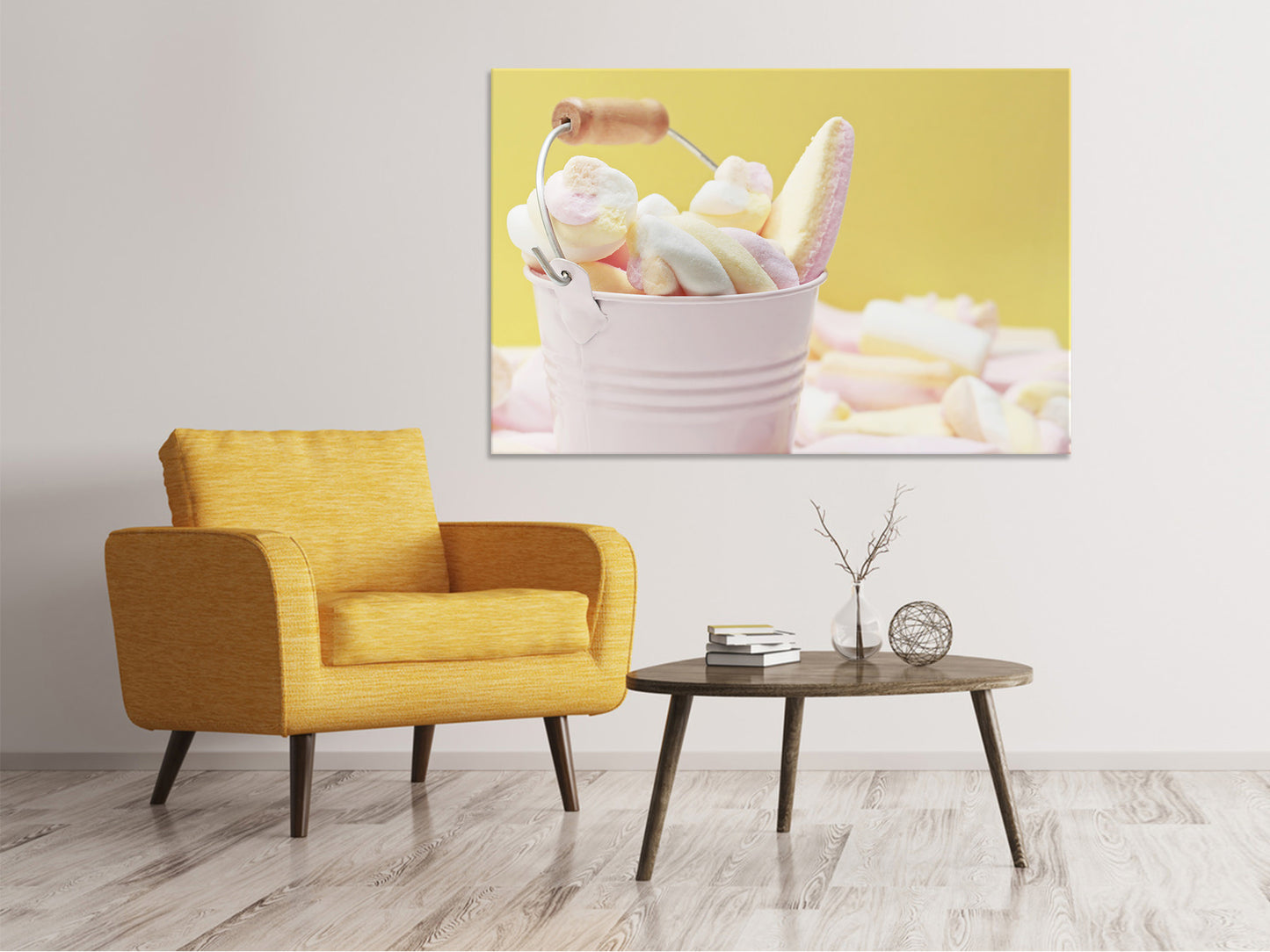 Leinwandbild Marshmallow im Eimer