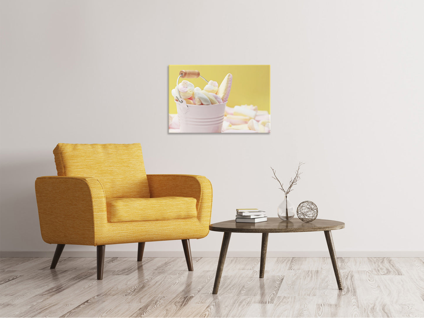 Leinwandbild Marshmallow im Eimer
