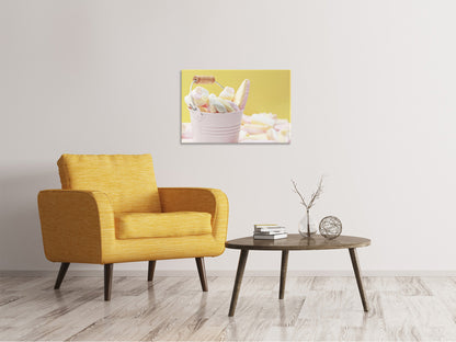 Leinwandbild Marshmallow im Eimer