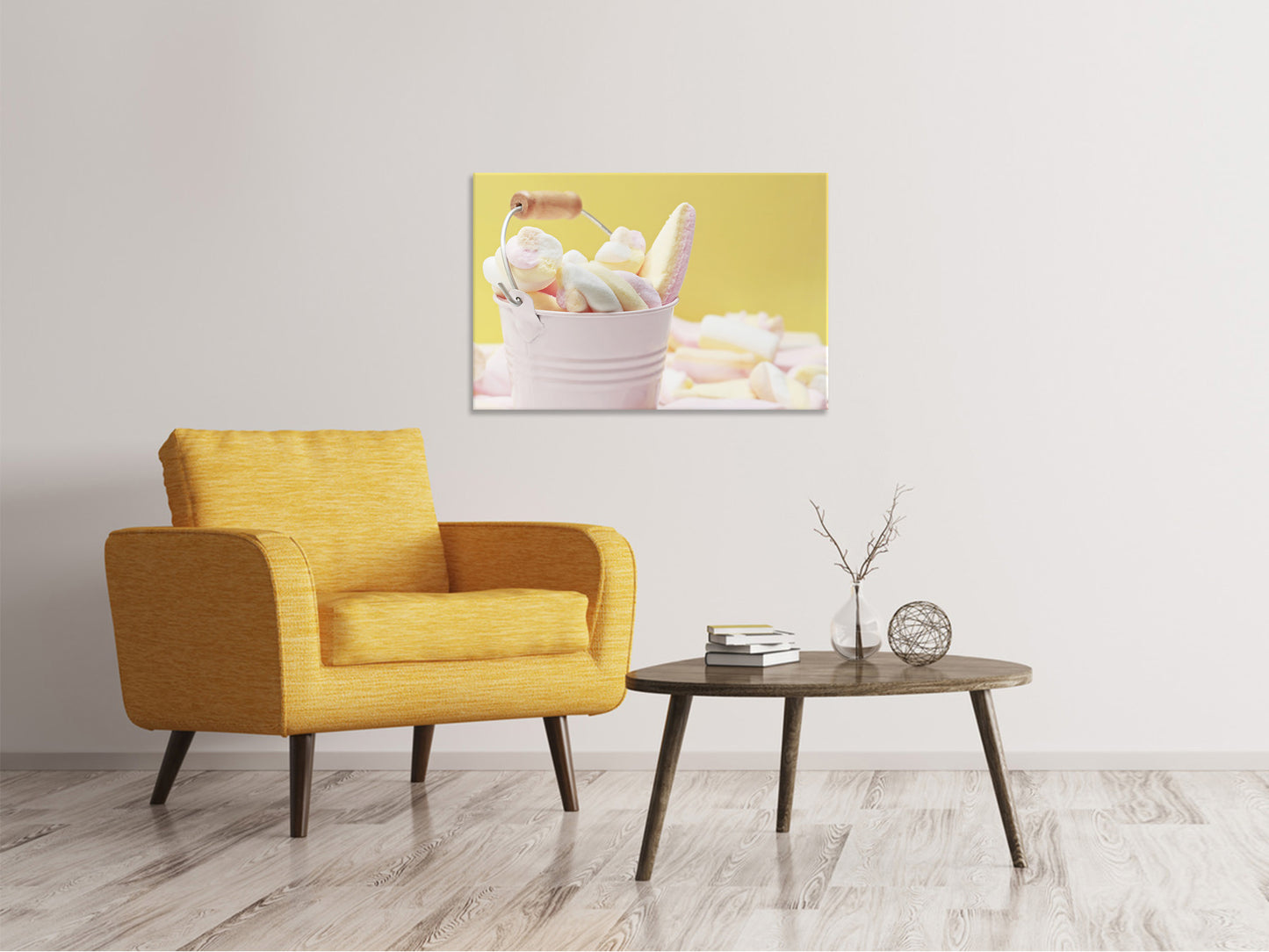 Leinwandbild Marshmallow im Eimer