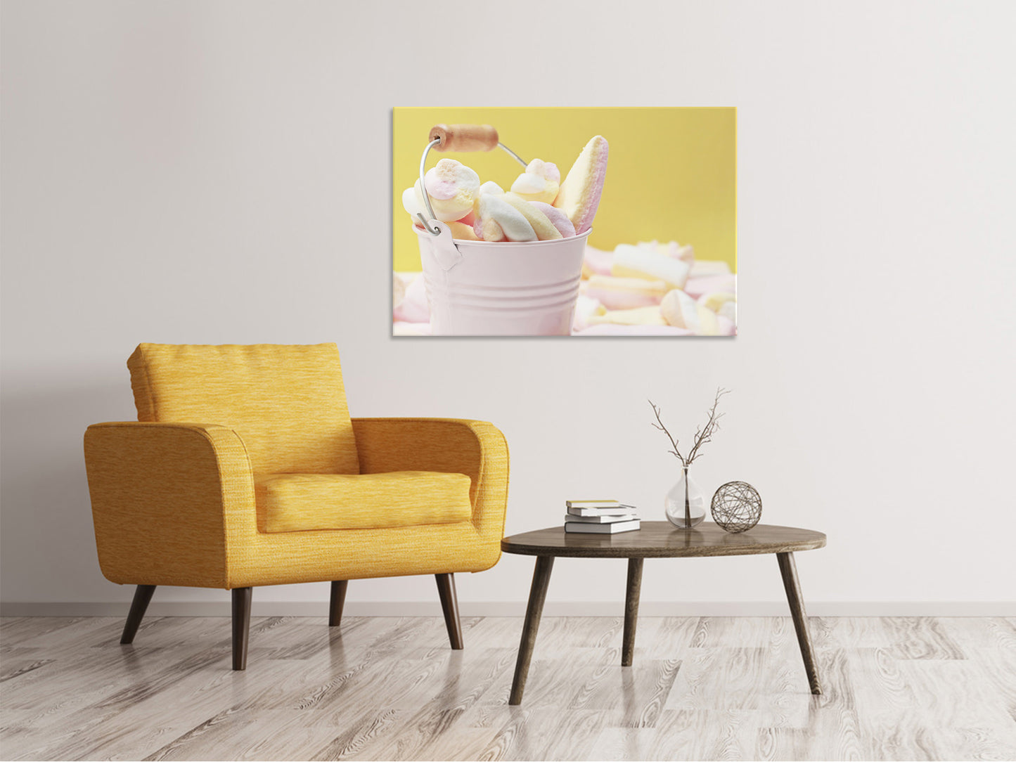 Leinwandbild Marshmallow im Eimer