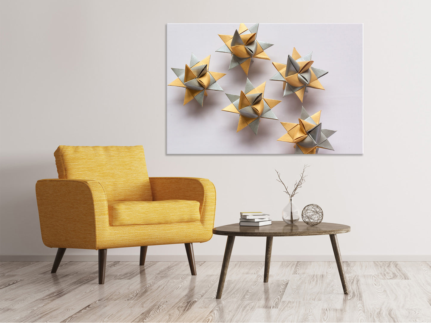 Leinwandbild Origami Sterne