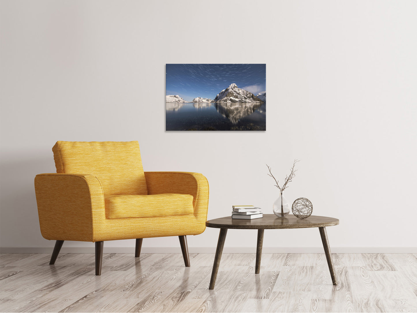 Leinwandbild Spiegelungen bei den Bergen
