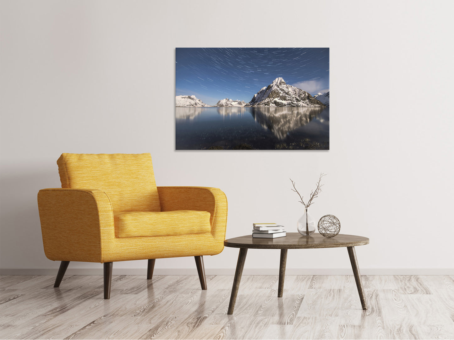 Leinwandbild Spiegelungen bei den Bergen