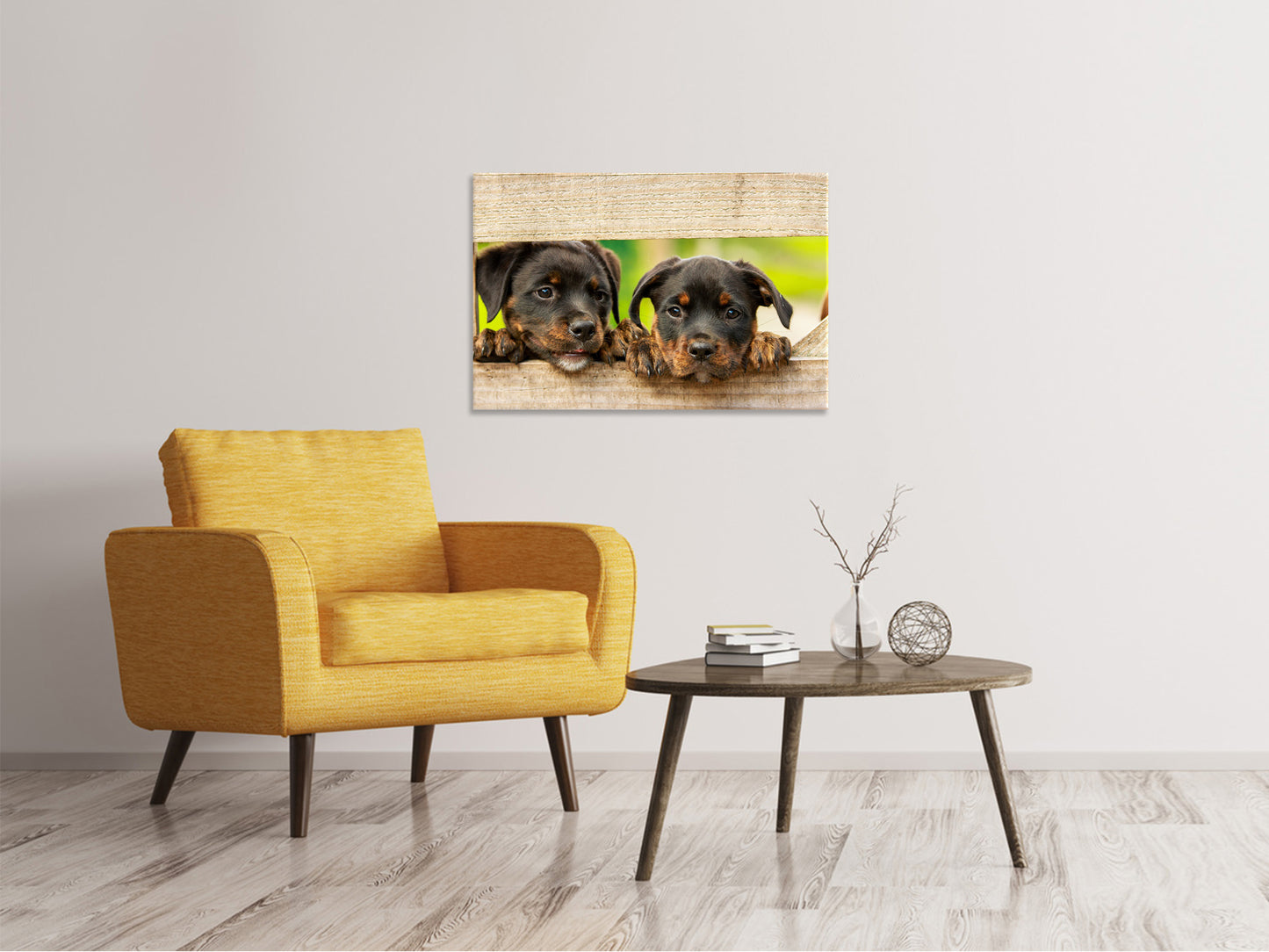 Leinwandbild 2 Rottweiler Welpen