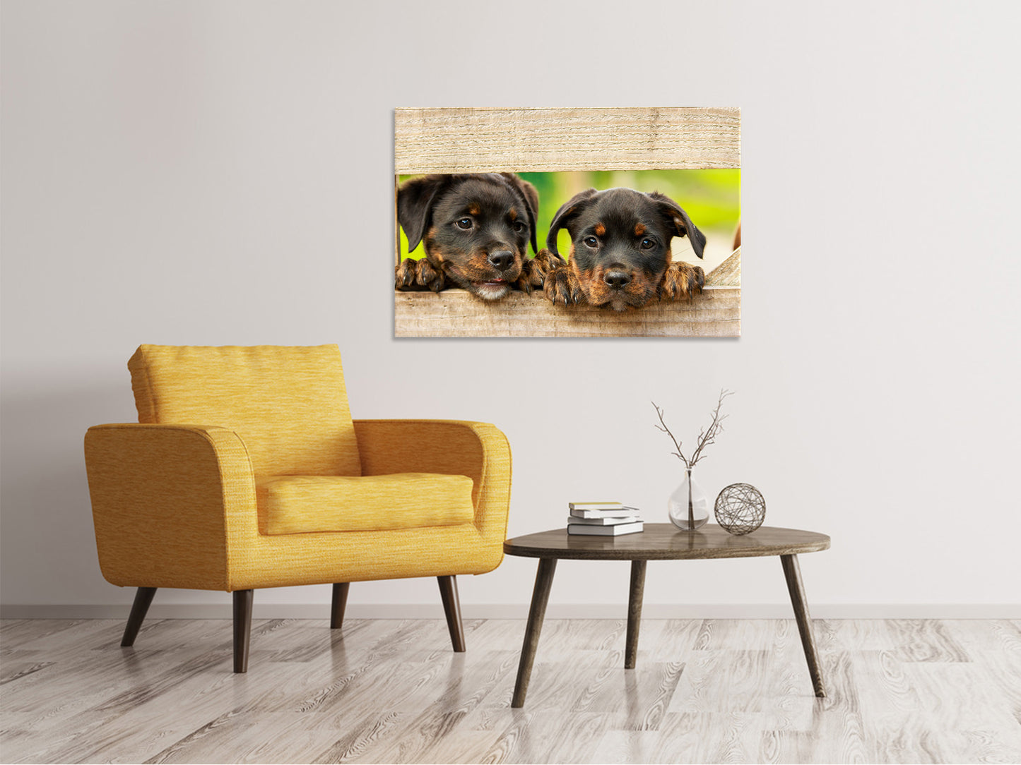 Leinwandbild 2 Rottweiler Welpen