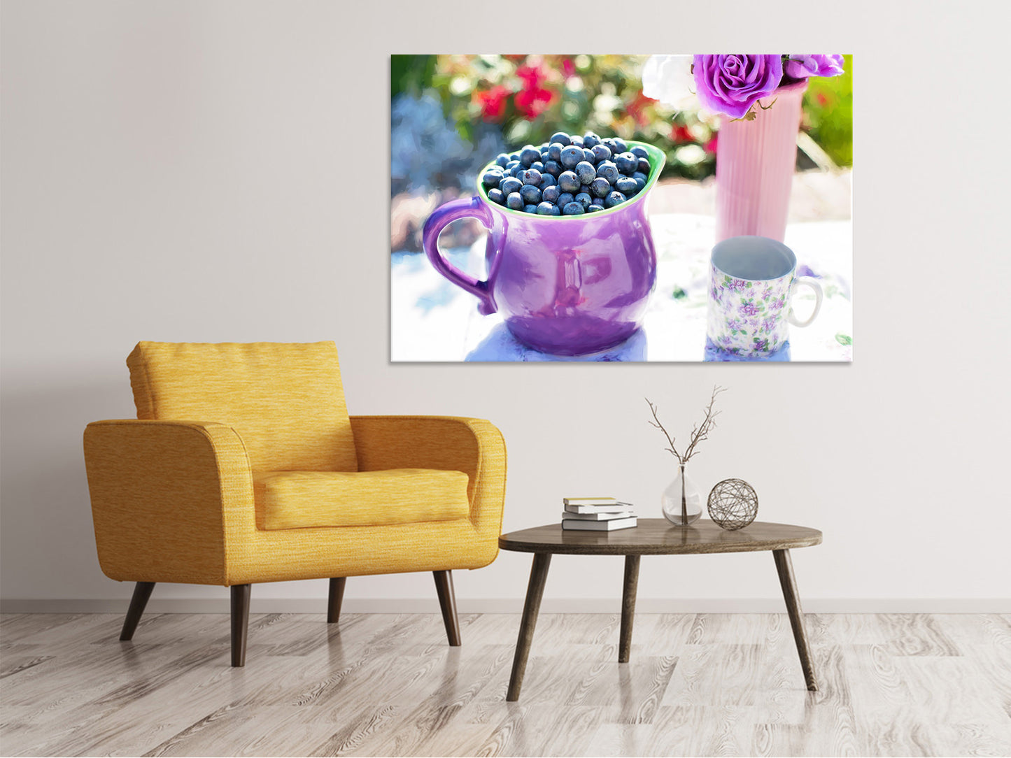 Leinwandbild Süsse Blaubeeren