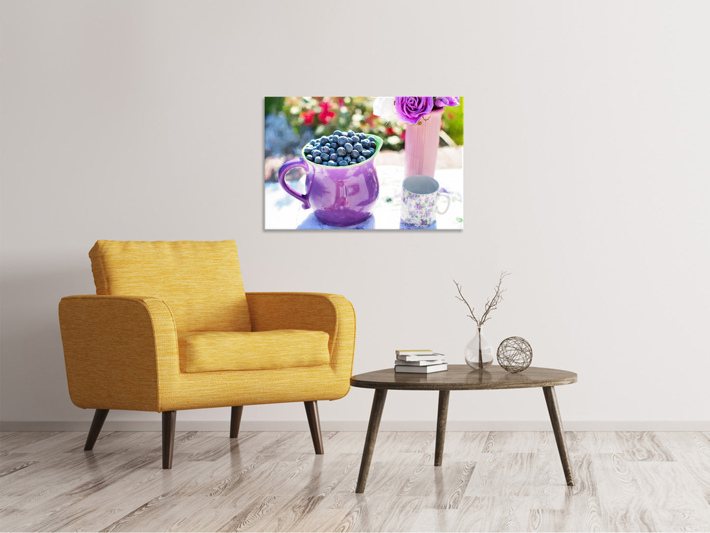Leinwandbild Süsse Blaubeeren