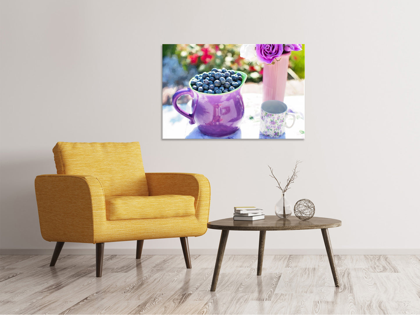 Leinwandbild Süsse Blaubeeren