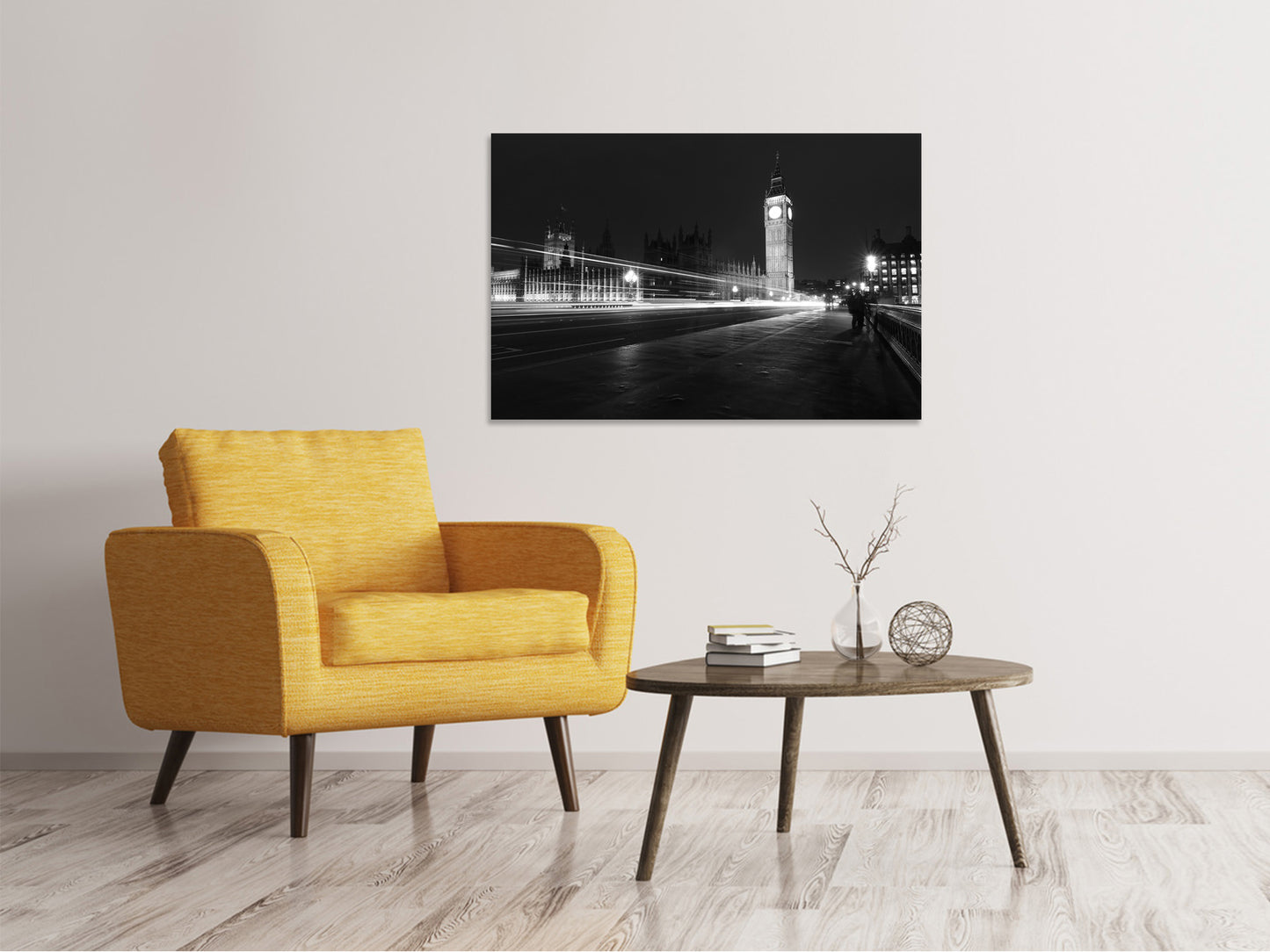 Leinwandbild Nachts auf der Brücke