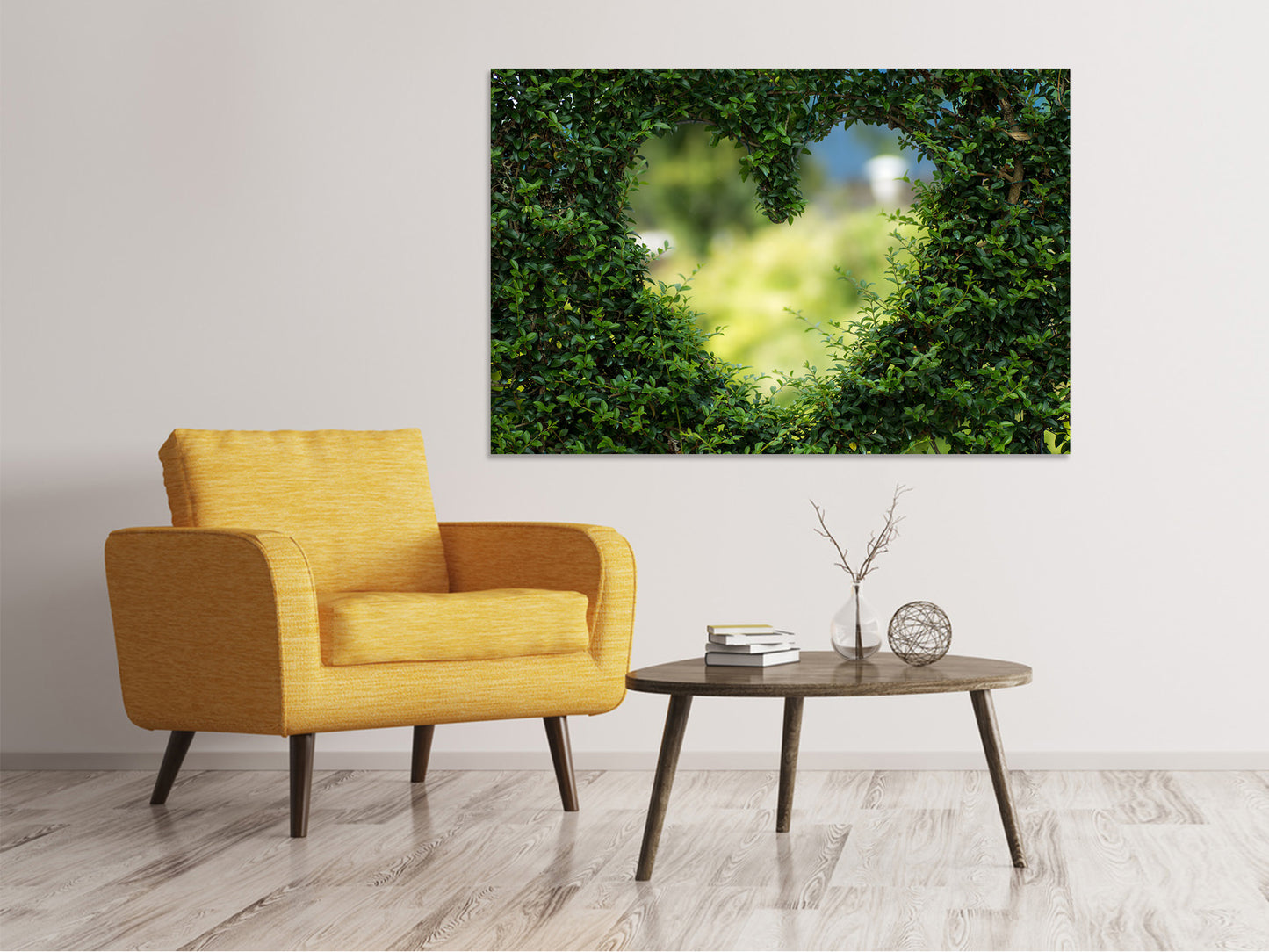 Leinwandbild Das Herz in der Hecke