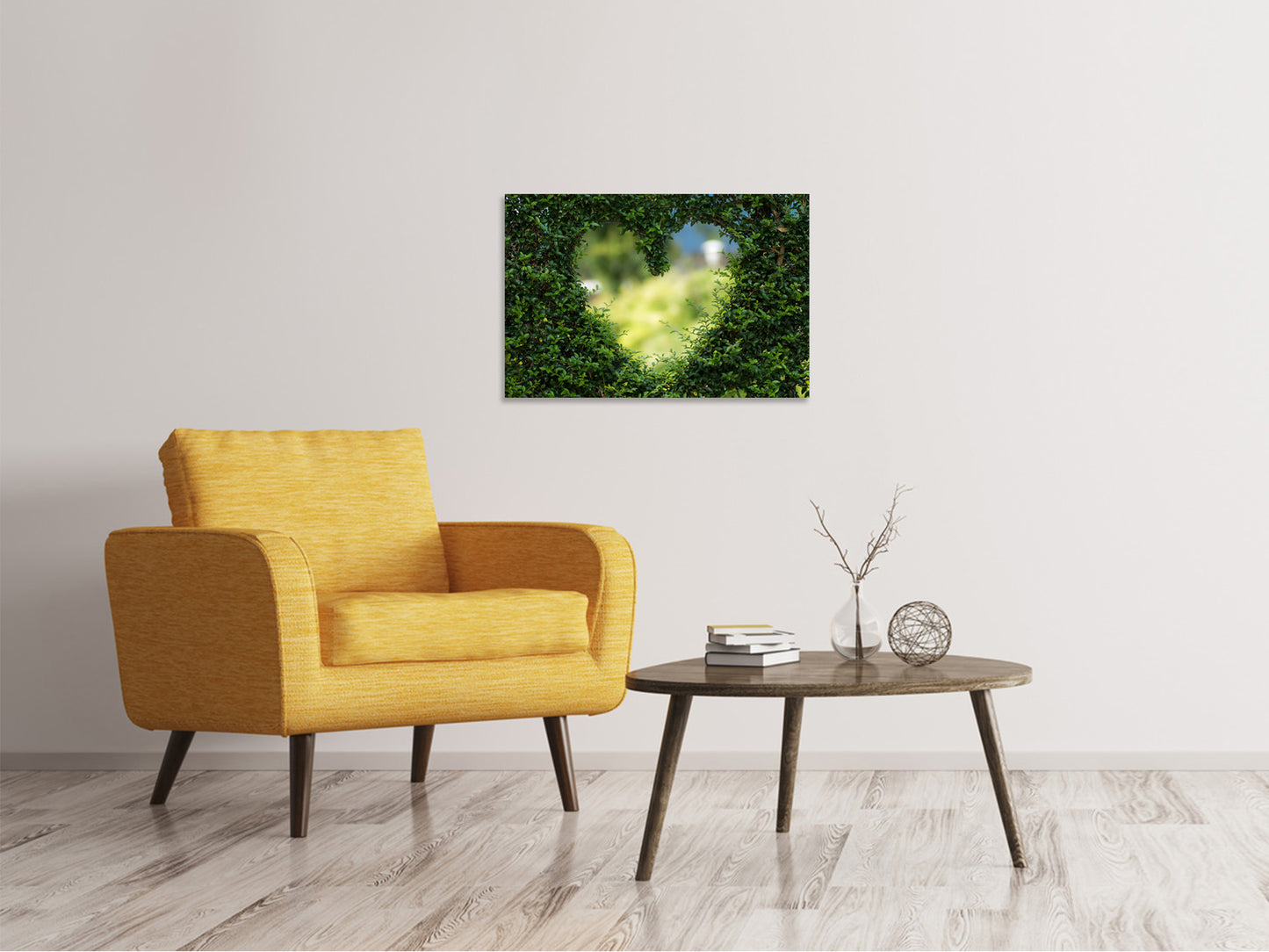 Leinwandbild Das Herz in der Hecke