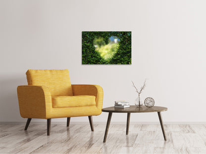Leinwandbild Das Herz in der Hecke