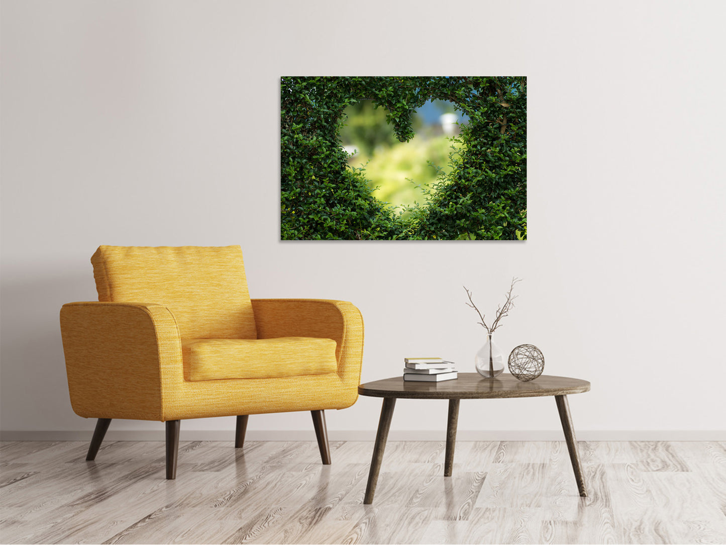 Leinwandbild Das Herz in der Hecke