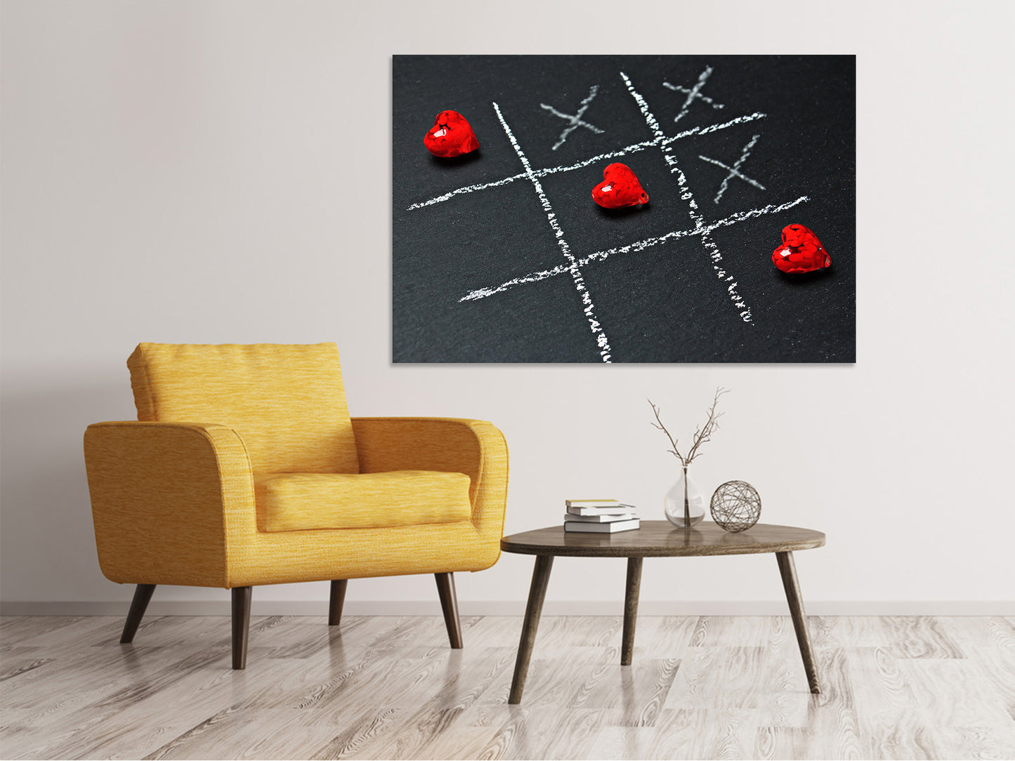 Leinwandbild Tic tac toe Liebe