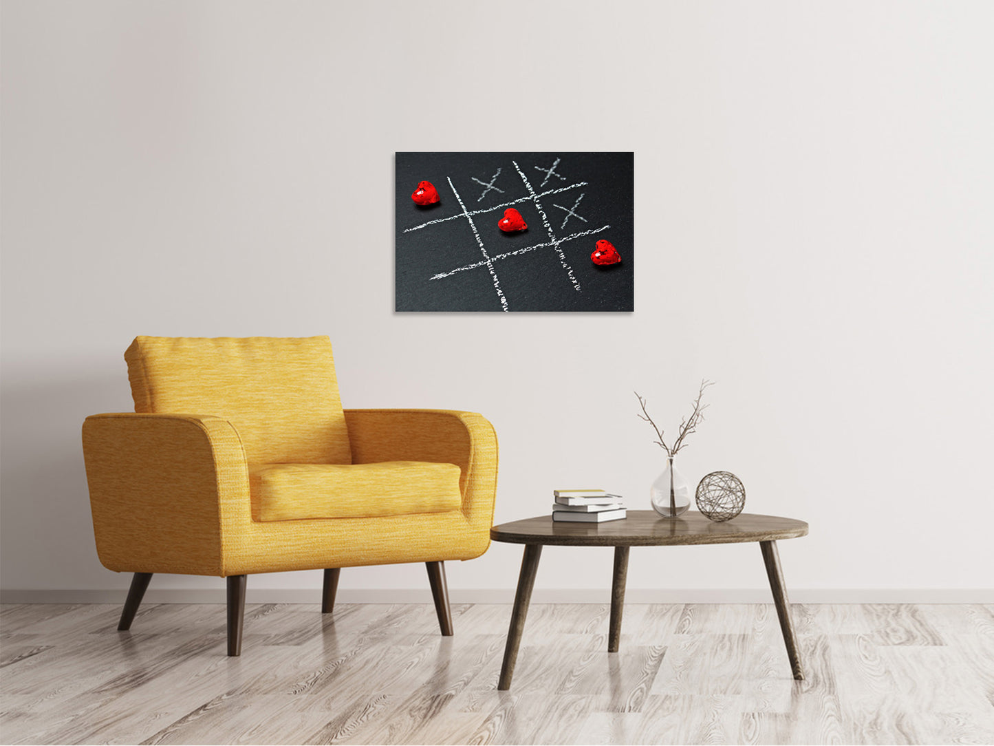 Leinwandbild Tic tac toe Liebe