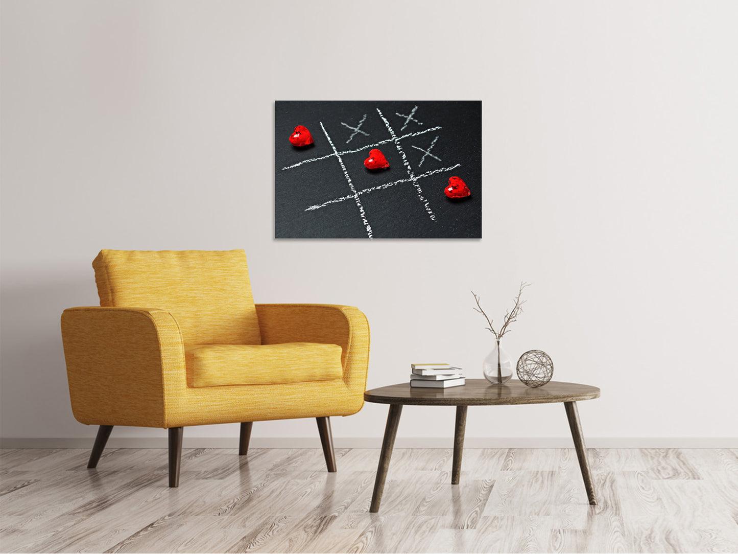 Leinwandbild Tic tac toe Liebe