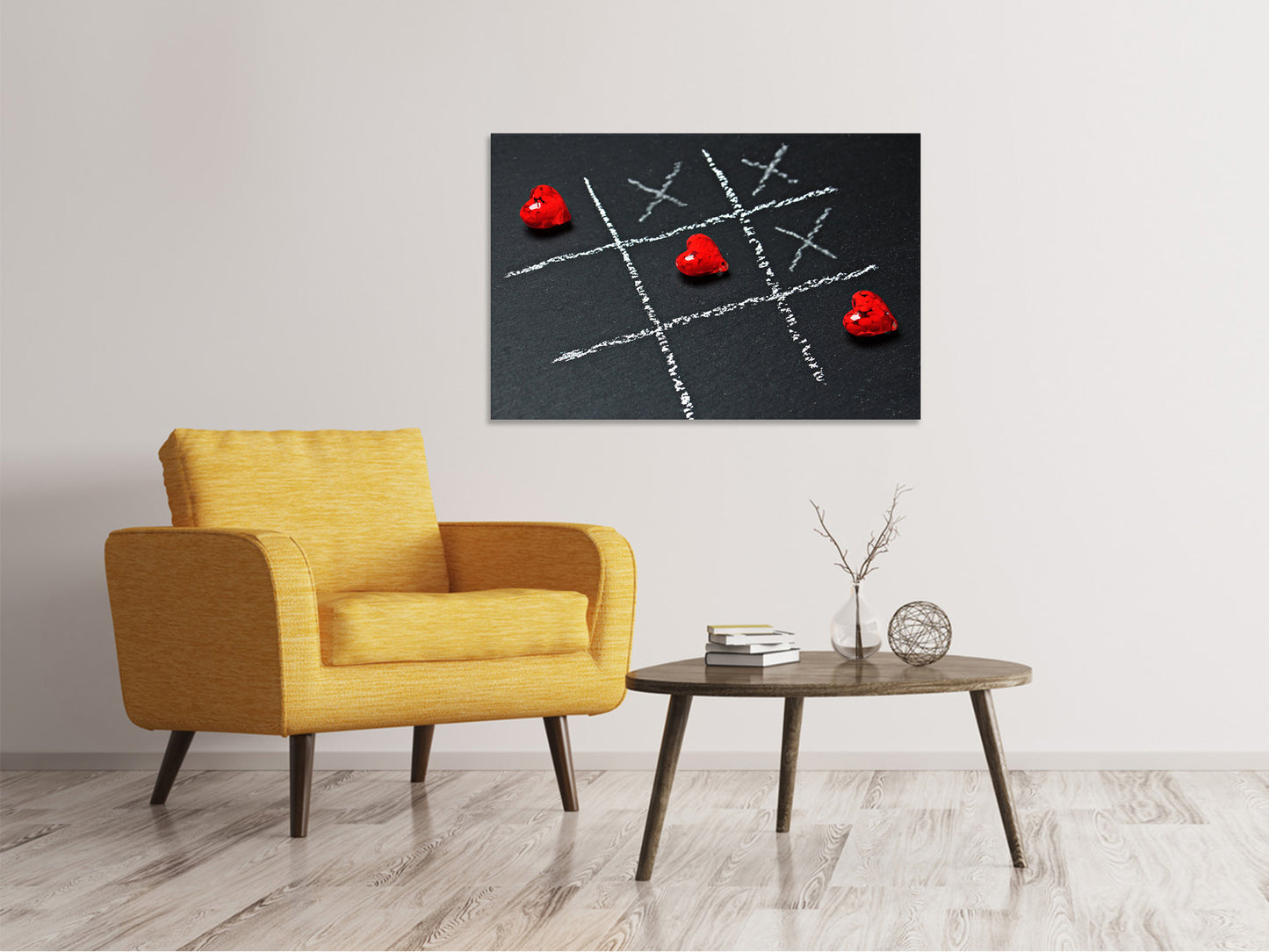 Leinwandbild Tic tac toe Liebe
