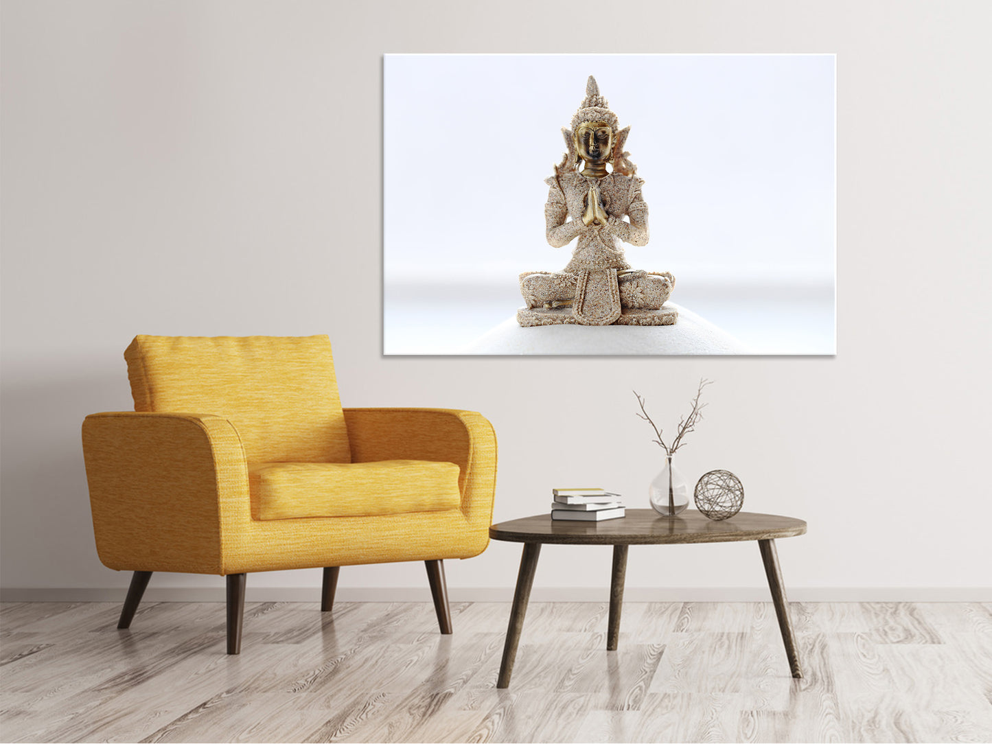 Leinwandbild Skulptur eines Buddhas