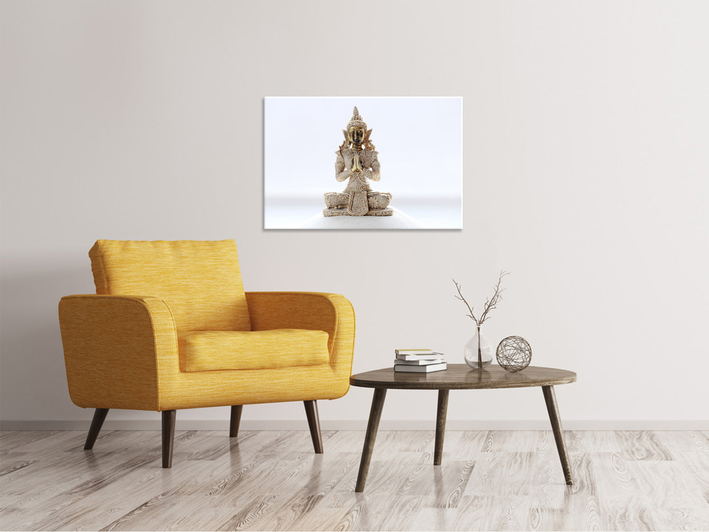 Leinwandbild Skulptur eines Buddhas