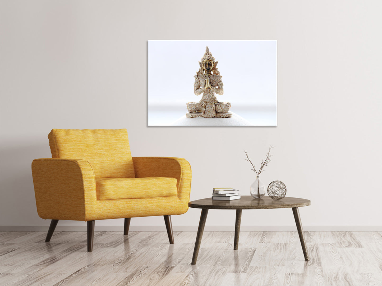 Leinwandbild Skulptur eines Buddhas