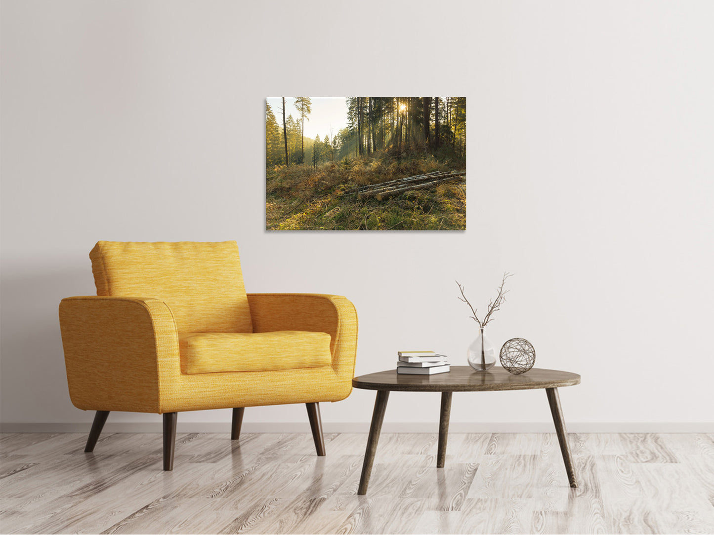 Leinwandbild Arbeiten im Wald