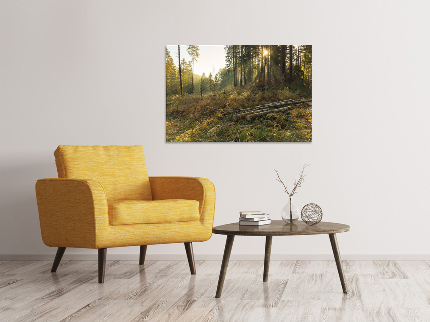 Leinwandbild Arbeiten im Wald