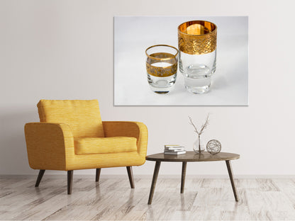 Leinwandbild Gläser mit Gold