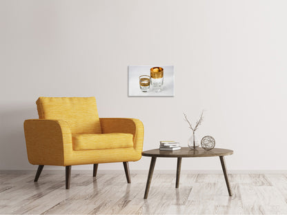 Leinwandbild Gläser mit Gold