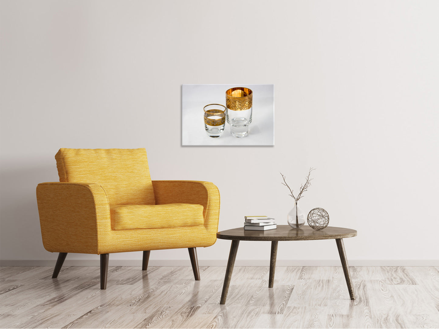 Leinwandbild Gläser mit Gold