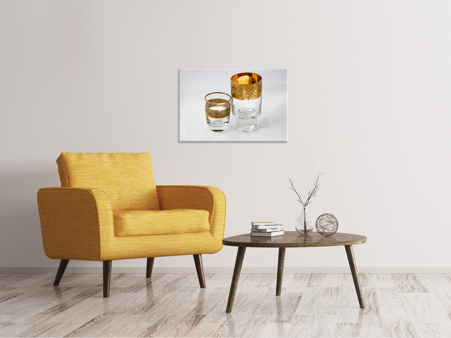 Leinwandbild Gläser mit Gold