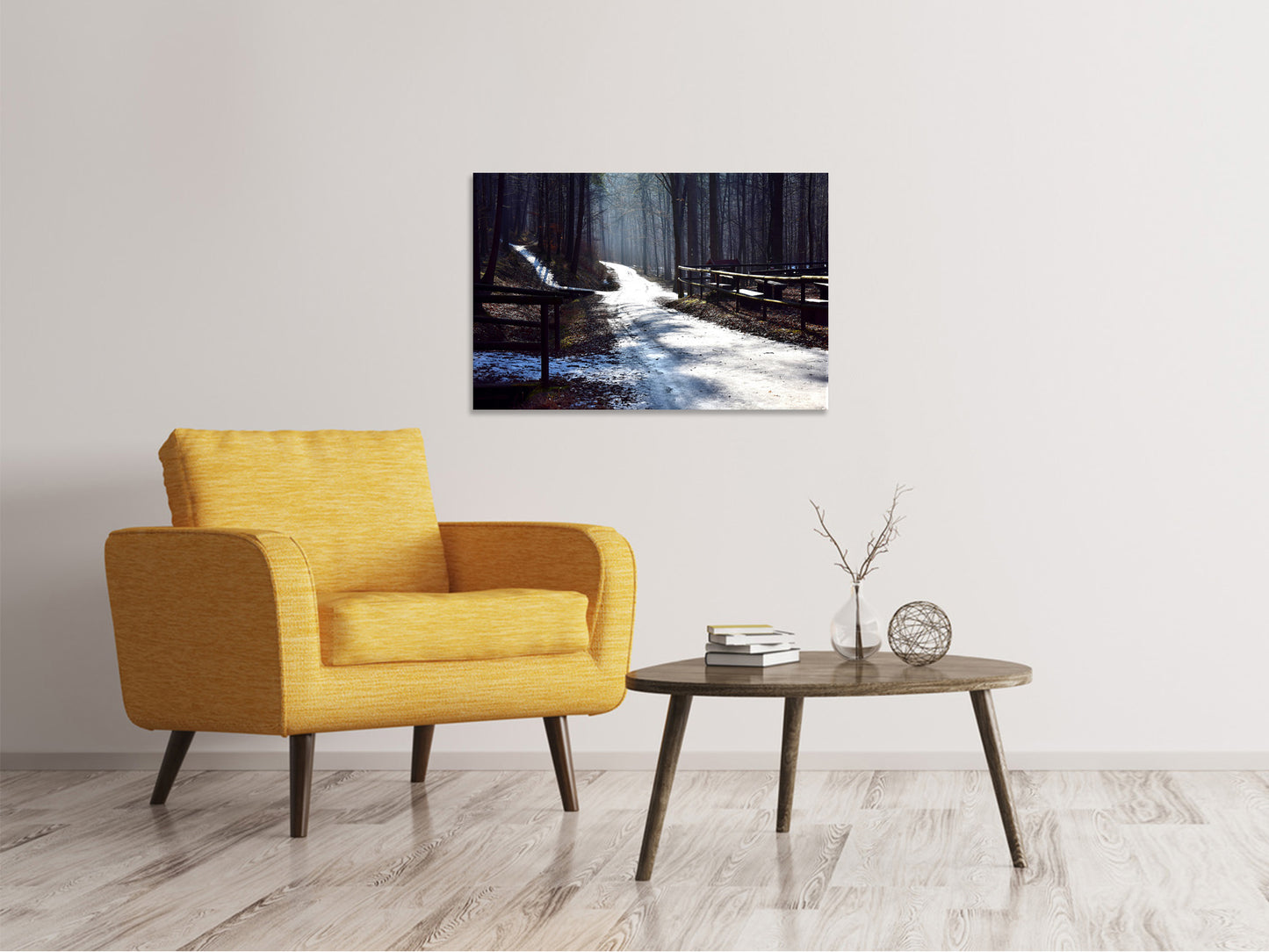 Leinwandbild Ein Weg im Schnee