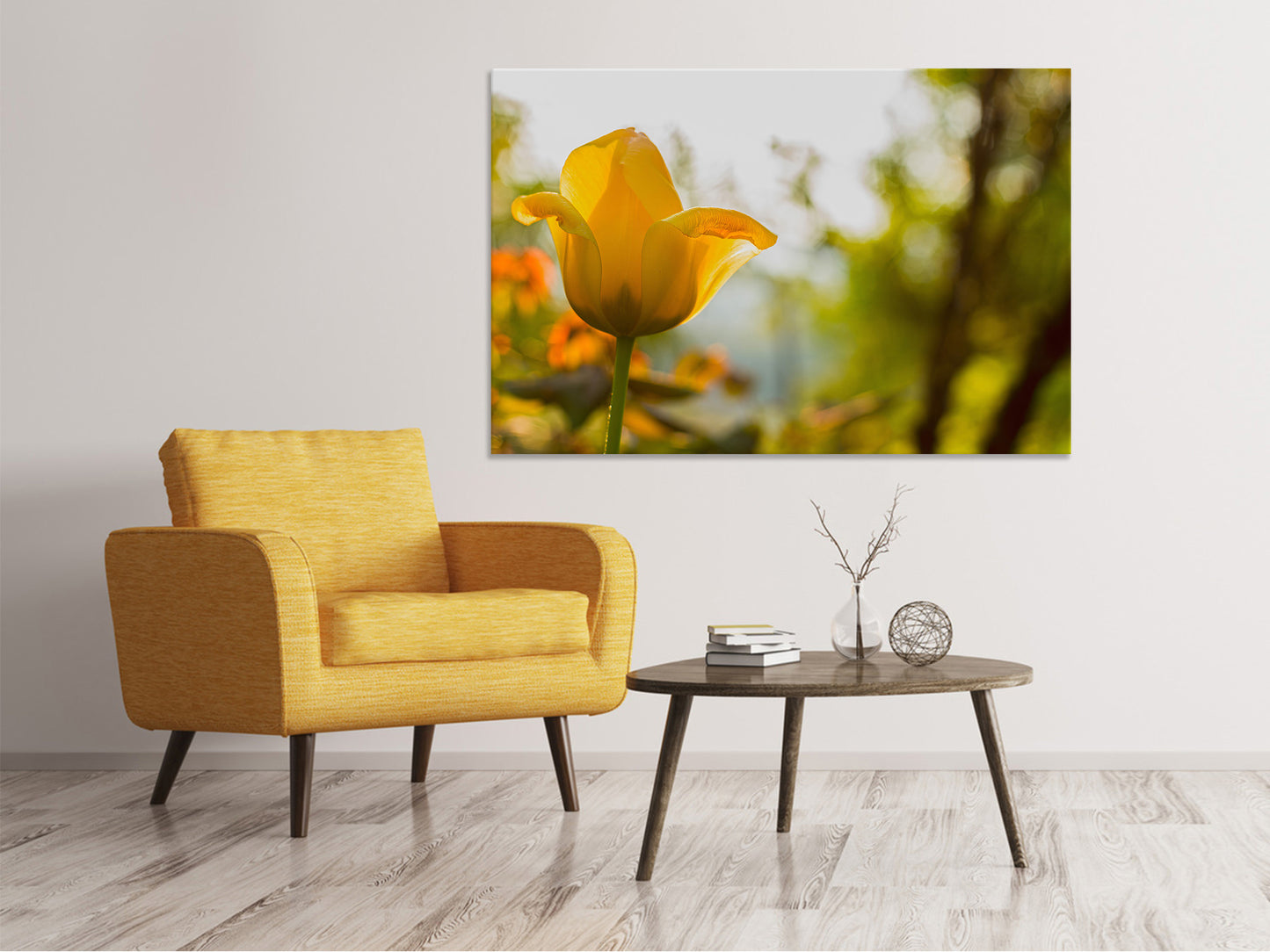 Leinwandbild Gelbe Tulpe in der Natur