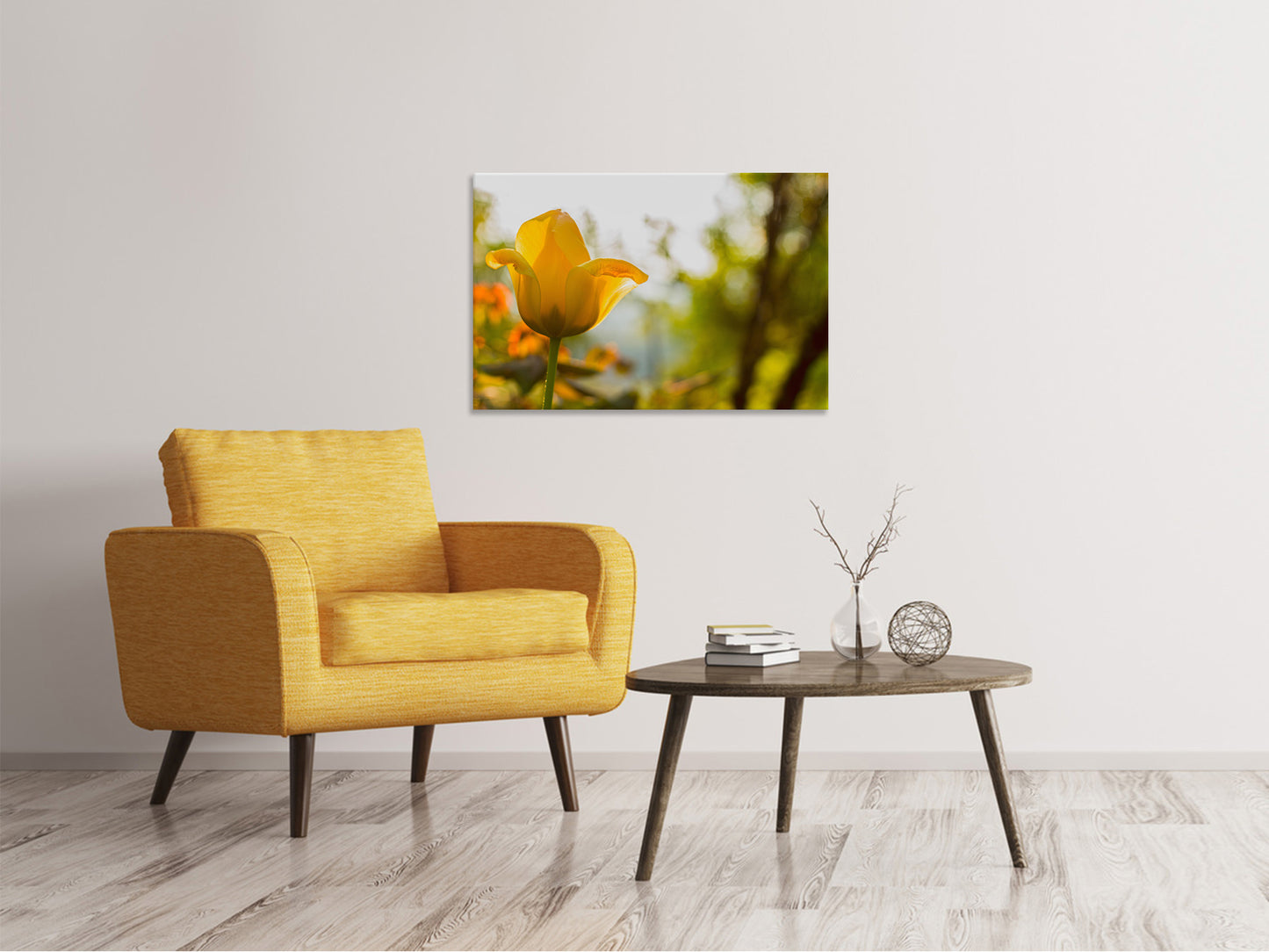 Leinwandbild Gelbe Tulpe in der Natur