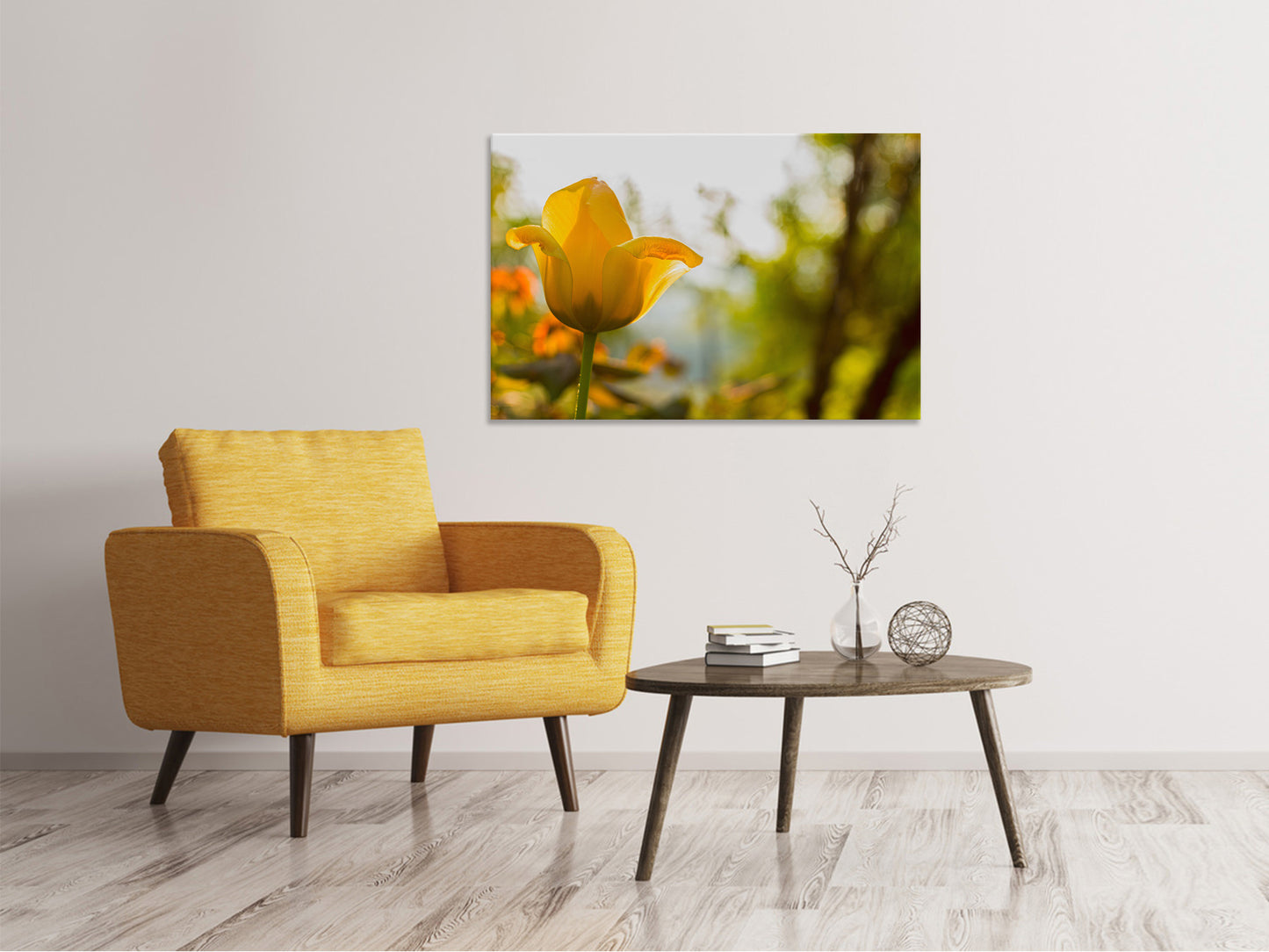 Leinwandbild Gelbe Tulpe in der Natur